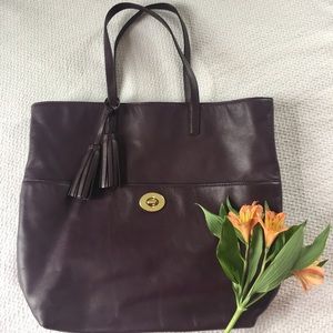 Leather Coach Tote Bag